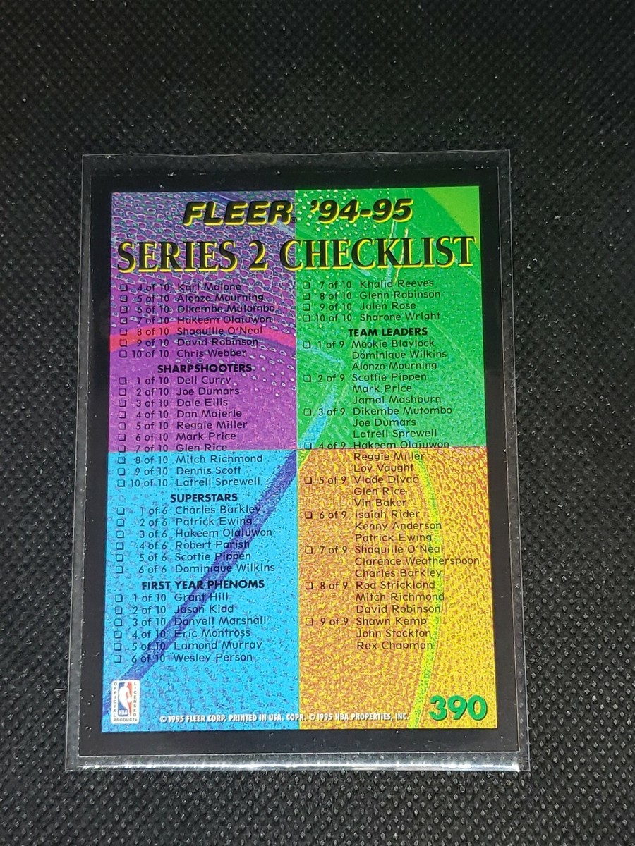 1994-95 Fleer Basketball SERIES 2 CHECKLIST #390 | eBay