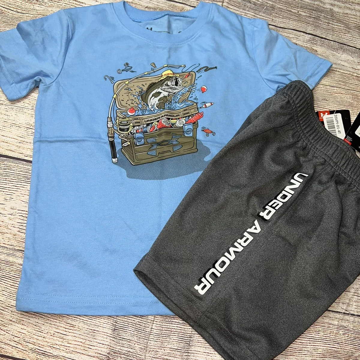 Under Armour 4T Toddler Boys Fish Tacklebox Outfit Set NEW