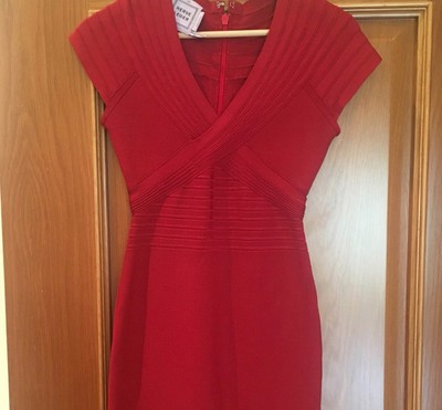 Herve Leger Kleid Neu Gr Xs Rot Ebay