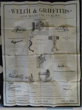 Welch Griffiths saw tool broadsheet 1800 Boston advertising ephemera