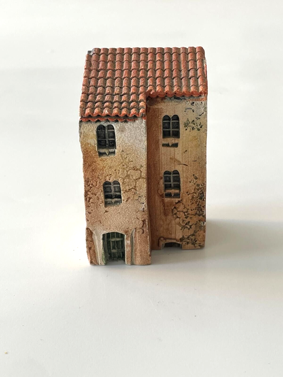 Vintage Rare Early Gault Handmade Miniature Clay House