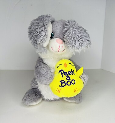 READ *WORKS* Peek A Boo Animated Bunny Rabbit Plush Dan Dee Talks Stuffed