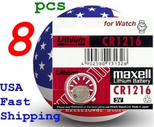 8 piece CR1216 1216 LR1216 Maxell Card 3V Lithium Coin Battery with trk 