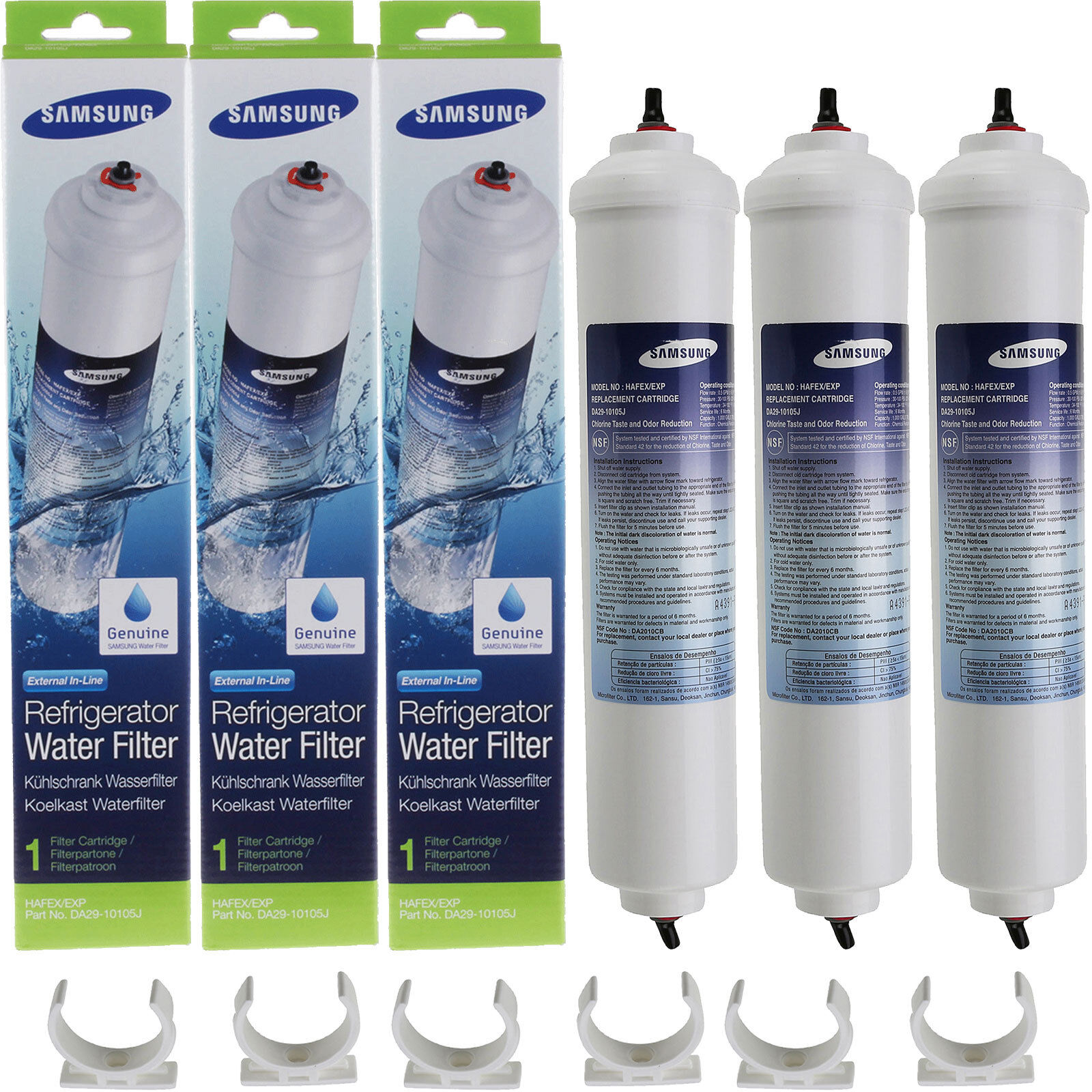 2 x Samsung Da29-10105J WSF-100 HAFEX/EXP Aqua-Pure Refrigerator water  filter