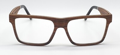 Keepwood Sustainable Eyewear Brown Rectangular Frame Only Eyeglasses 