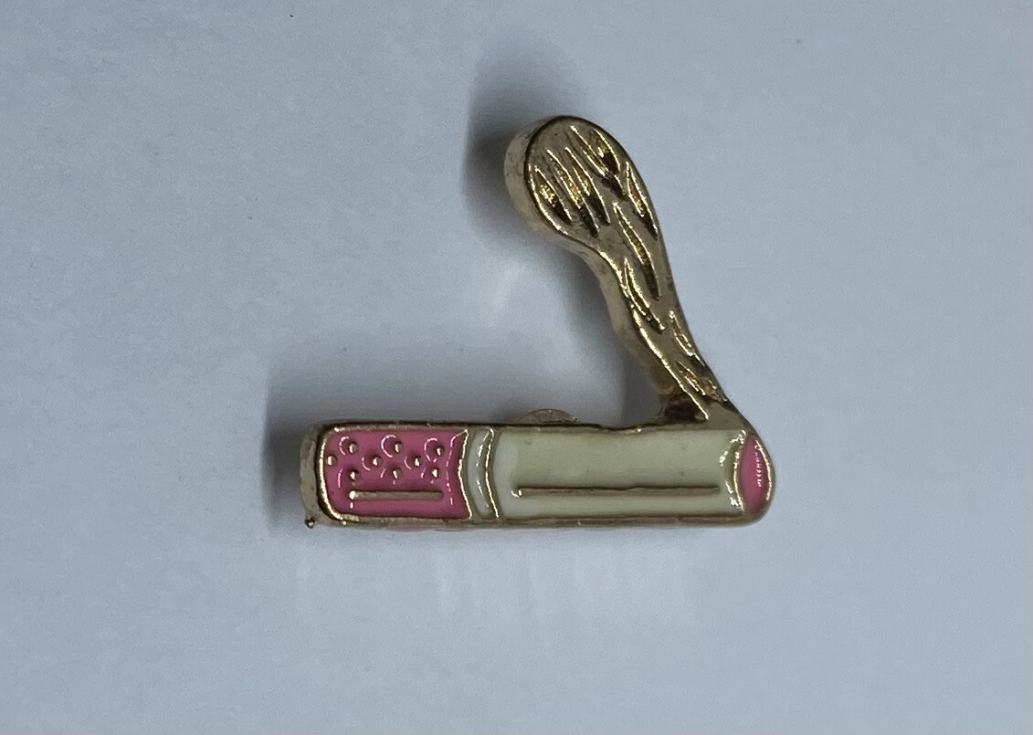 Pink Cigarette Smoke Lapel Pin (Z23)