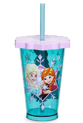 Disney Store Frozen Characters Tumbler With Straw, Plastic BPA Free New