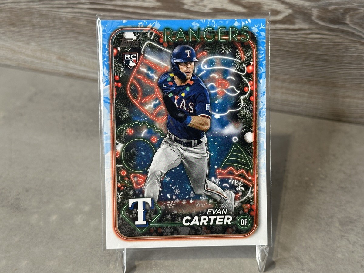 2024 TOPPS HOLIDAY EVAN CARTER NECKLACE SP LIGHTS VARIATION ROOKIE