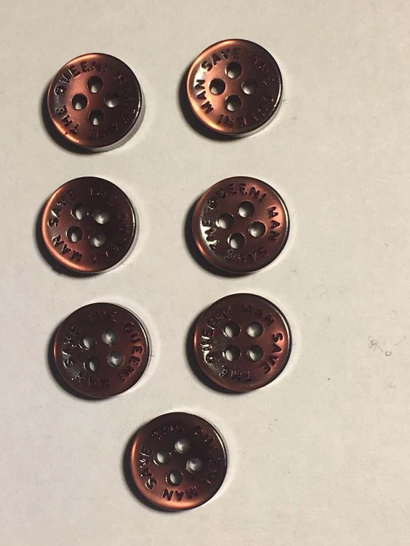 Save the Qurren Man 7 shirt replacement buttons maroon brown 10 mm
