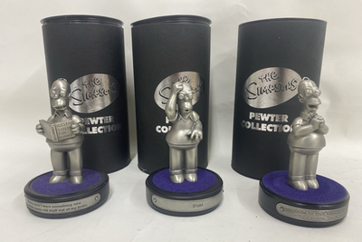 #ad SET of 3 Homerisms Homer Simpson Pewter Statues Vintage $49.00