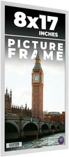 8x17 Frame White Wood Picture Photo Frame with UV Acrylic and Acid Free Backing
