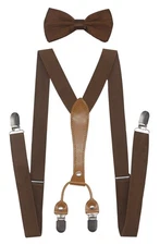 Mens Suspenders Bowtie Set Elastic Y Shape Style Womens Suspenders Bowtie For...