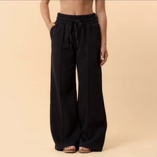 NWT! Blogilates Women's Travel Trouser High-Rise Wide Leg Sweatpants Black XS