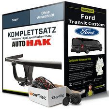 Für FORD Transit Custom Typ V362 Anhängerkupplung starr +eSatz 13pol 16-23 AHK