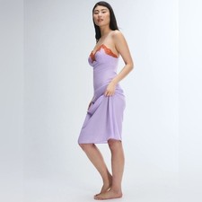 Savage X Fenty Lacestruck Lavender and Orange Lace Midi Slip Dress Dainty Fairy