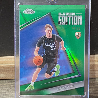 Topps Chrome Cooper Flagg Dallas Mavericks GR-1 Gen Rising Green 11/99 RC