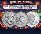 2026 P D S LIBERTY SEMIQUINCENTENNIAL DIME 3 COIN SET NEW BU + PROOF PRESALE
