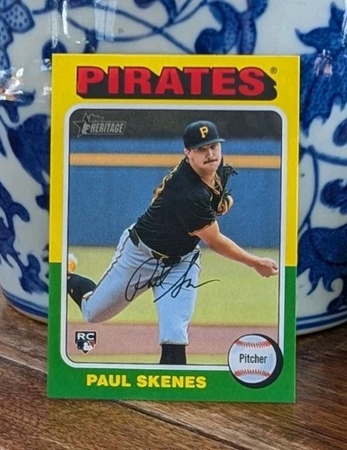 Paul Skenes 2024 Topps Heritage High Number Rookie Card No. 594 - Near Mint/Mint