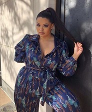 NWOT Blue Satin Maxi Dress - Premium Luxe Statement Piece (2X)