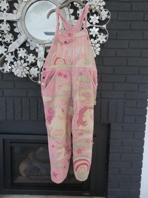 Magnolia Pearl Applique Unicorn Peace Overalls | Fairytale