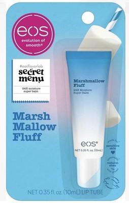 Eos 24H Moisture Super Balm Marshmallow Fluff, Moisturizing Lip Mask, 0.35 Oz -