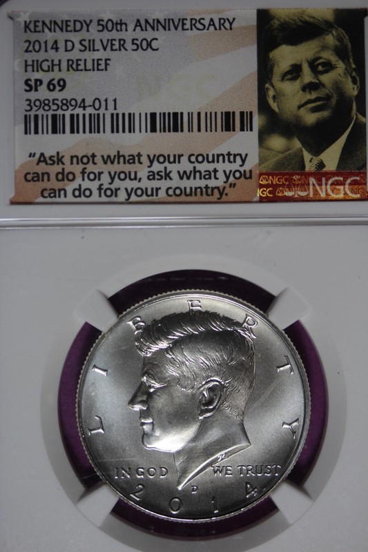 2014 D NGC SP HIGH RELIEF KENNEDY HALF DOLLAR #B51580