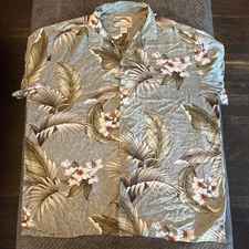 Paradise Found Shirt Mens Large Hawaiian Magnum PI Aloha Rayon Palm Floral VTG