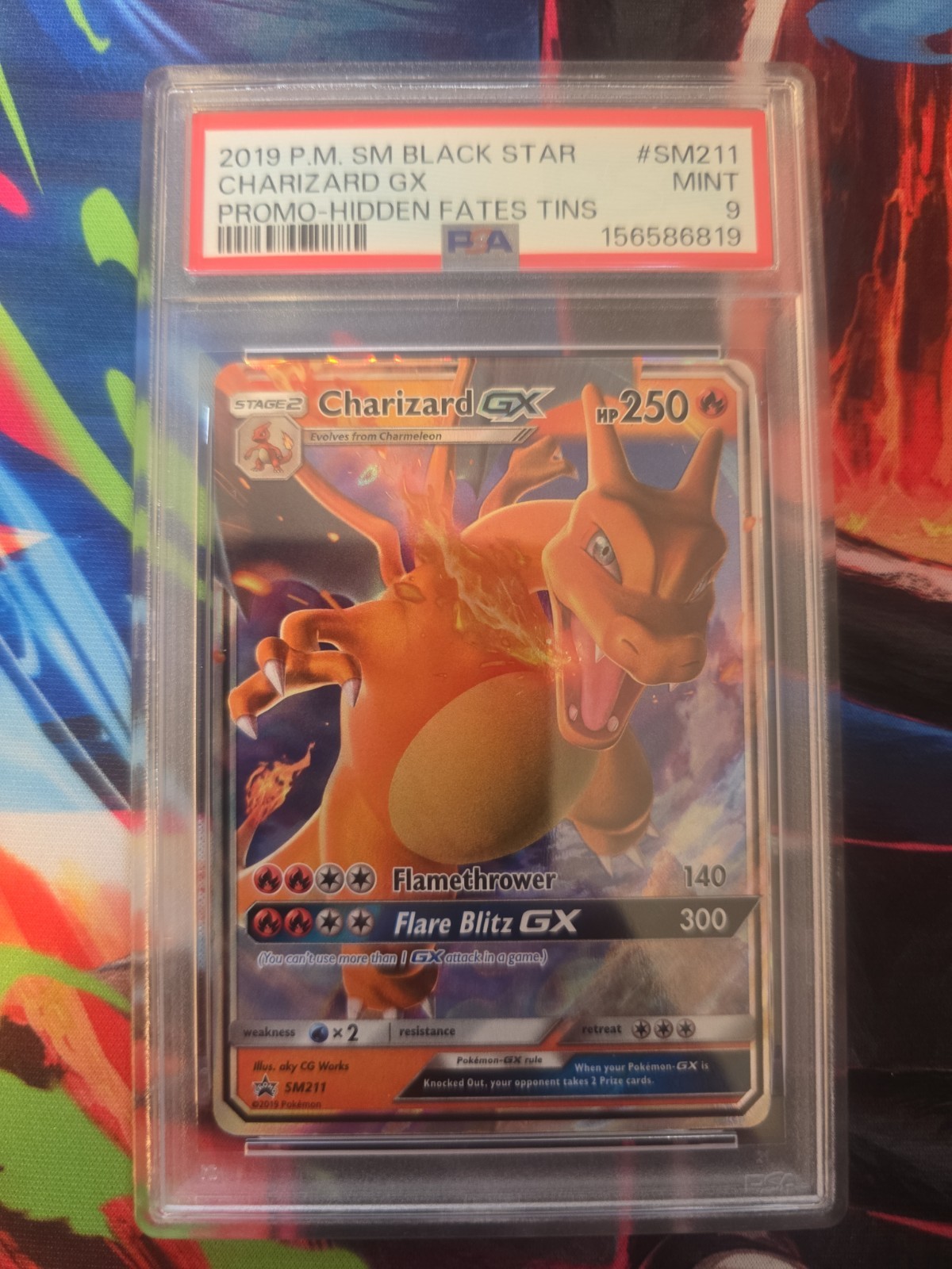 PSA 9 MINT Charizard GX SM211 2019 Pokemon SM Black Star Promo Hidden Fates