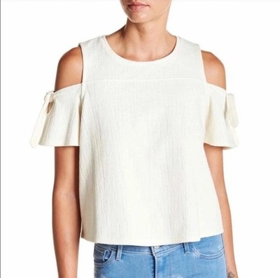 Madewell Top Women's (XL) Cream Skylark Cold-Shoulder Short Sleeve