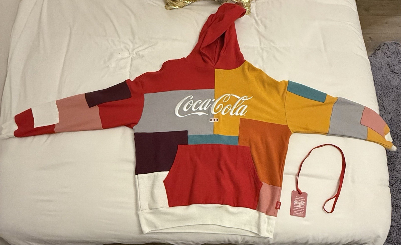 KITH Coca-Cola Patchwork Pullover Hoodie Multicol… - image 1