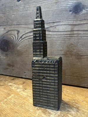 Cast Iron Woolworth Building Still Bank -circa 1915 Nice Original Gold Paint