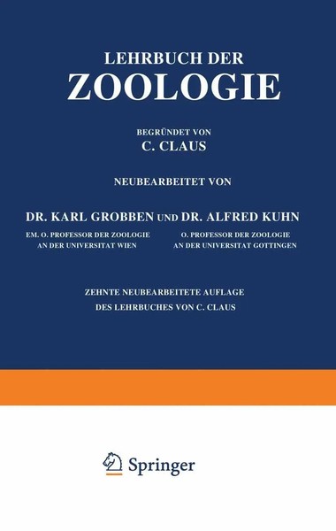 C. Claus (U. A.) | Lehrbuch Der Zoologie | Taschenbuch | Deutsch | Xi | Springer-image