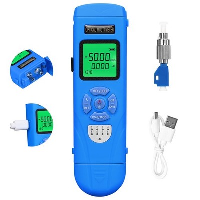 Rechargeable Fiber Optic Power Meter LC50 50  +26 dBm Cable Tester