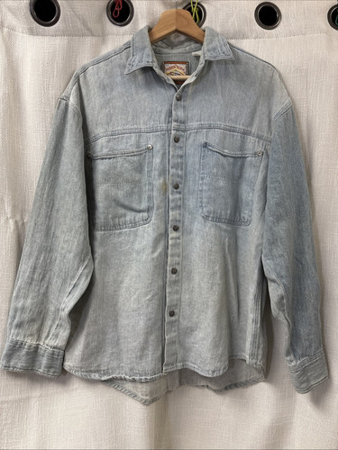 VINTAGE SIERRA PACIFIC LIGHT BLUE DENIM MENS JACKET ~ READ DESCRIPTION