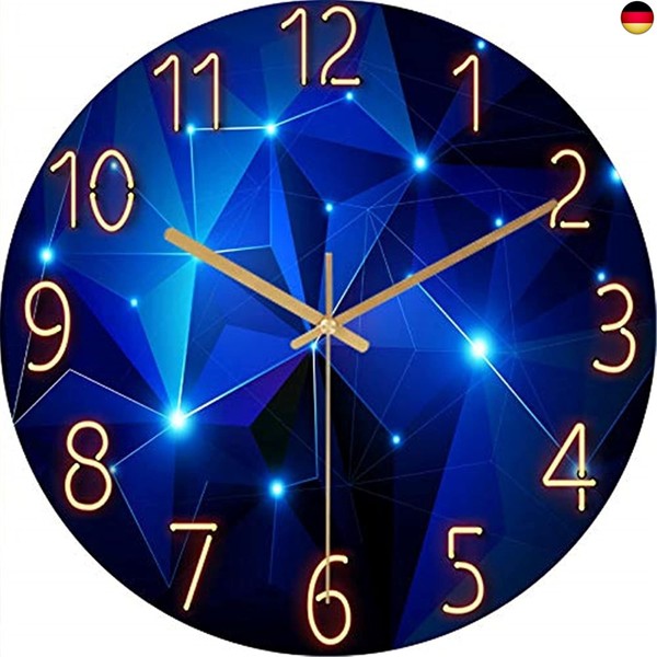 Wanduhr Ohne TickgeräUsche Lautlos Modern 30Cm Quarz Groß Batterie Betriebene Wa-image