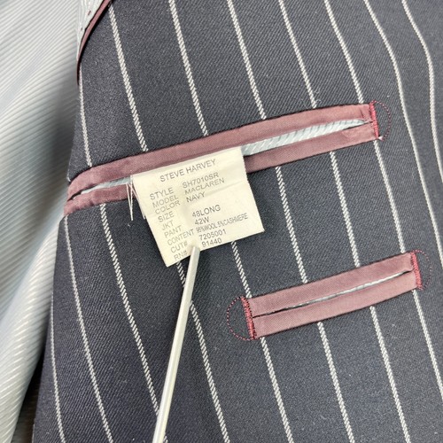 Steve Harvey Pinstripe Suit Set Mens 48 Blazer Jacket 40X34 Pants cashmere blend - Picture 14 of 24