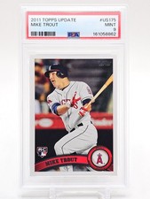 MIKE TROUT 2011 TOPPS UPDATE BASEBALL ROOKIE RC #US175 ANGELS PSA 9 Q1059