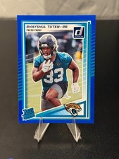 2025 Panini Donruss #333 Bhayshul Tuten Blue Press Proof Rated Rookie