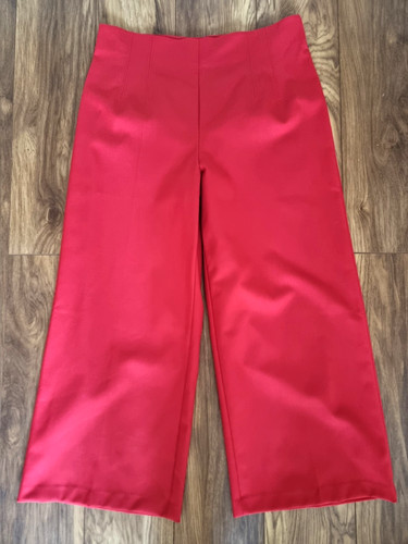 Autograph M&S Women Red Wide Leg Wool Blend Smart Trousers 20