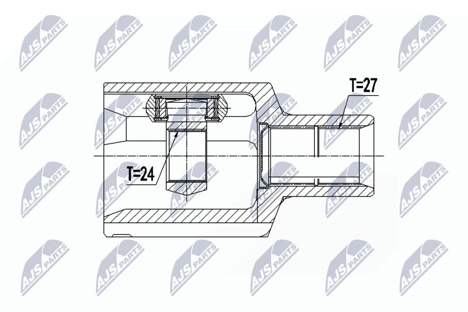 NTY Driveshaft Joint Set NPW-ME-087 For Mercedes-Benz Front Left Reinforced