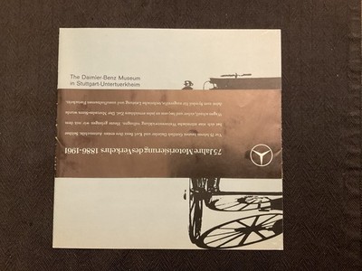1961 MERCEDES BENZ MUSEUM catalog with 75 Jahre 1886-1961 Cover