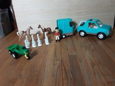 Little Tikes Jeep Remolque Jockey Cerca De Caballo Establo Conjunto Hecho en EE. UU. Años 90