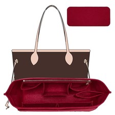 Purse Organizer Insert Base Shaper Fits Tote Handbags Large Wine Red