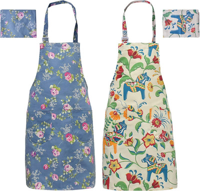 2 Stück Blumenschürzen mit Tasche Kitchen Chef Aprons Kochschürze Damen Kochschü