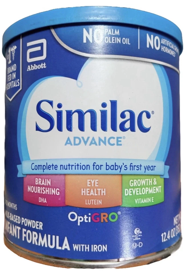 Pacote com 2 SIMILAC Advance OptiGRO fórmula infantil 12,4 oz BABY MILK ferro em pó 2/27 - Imagem 2 de 4
