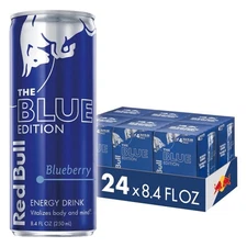 (24 Pack) Red Bull Blue Edition Blueberry Energy Drink with B Vitamin, 8.4 Fl Oz