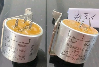 2x SIEMENS MP KONDENSATOREN 250 V  2x0,5 μF B81223-C-B2 VINTAGE NOS 