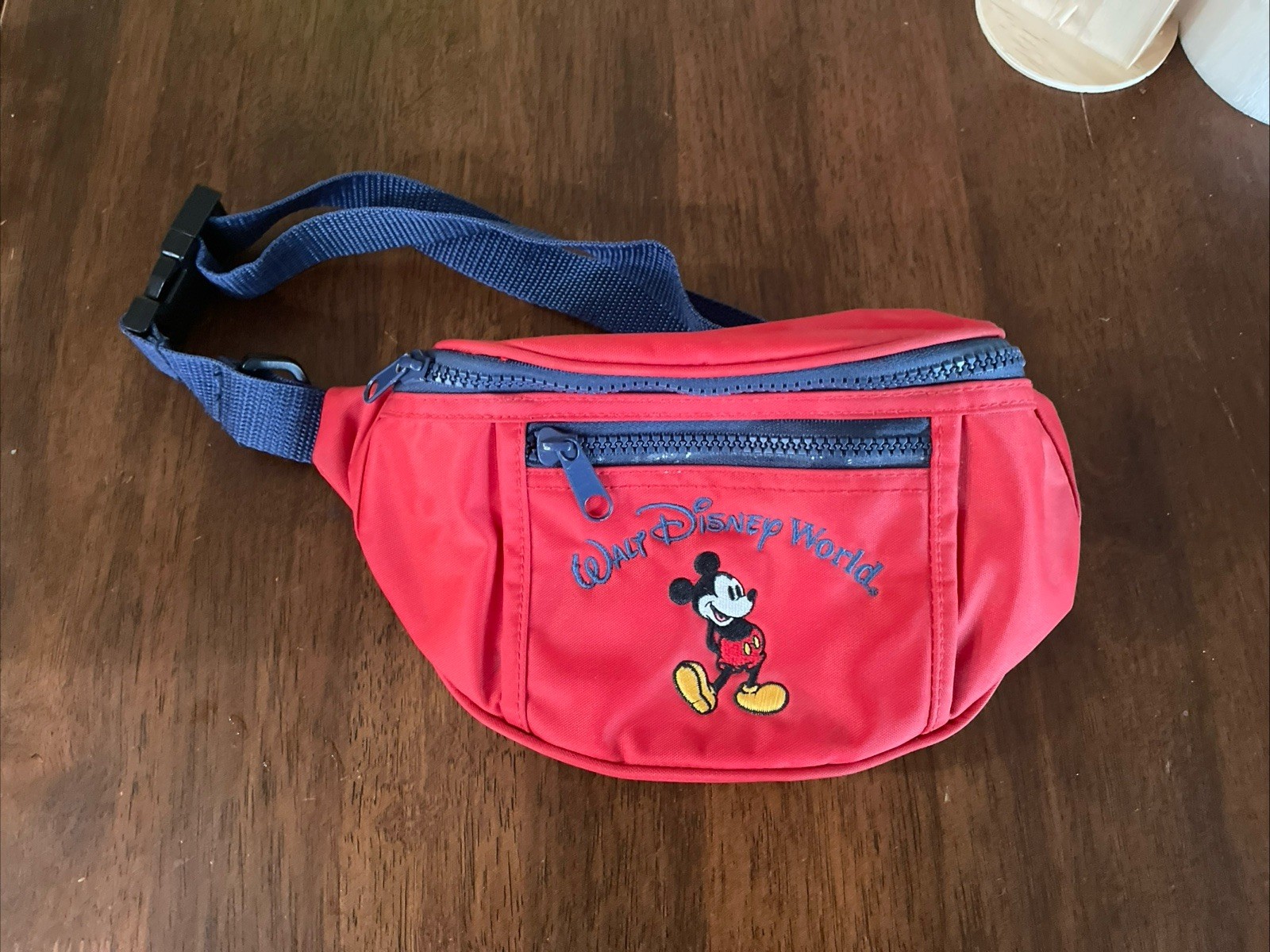 Disney / TRAVEL BAG【wcj】 Walt Disney World Fanny Pack WDW-5 Red Mickey Mouse 100% Nylon