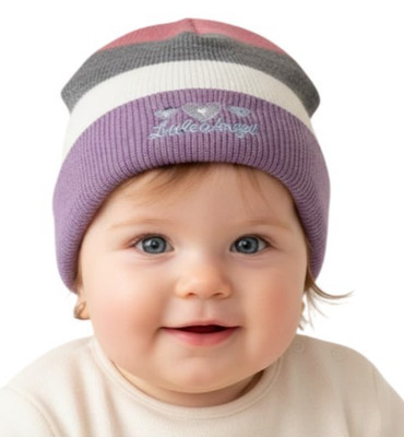 Little Angel Baby Girl Knit Warm Winter Cold Weather 100% Acrylic Beanie Hat 