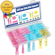 54PCS Heat Shrink Bullet Wire Connectors Kit 22-10AWG Waterproof Bullet